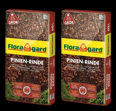 2 x Floragard Pinien-Rinde GROB 25-40 mm 60 L Rindenmulch Bodenabdeckung natur