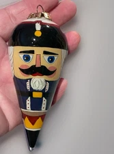 FIGI 1999 Nutcracker Soldier Glass Ornament • Hand Painted 4” Vintage