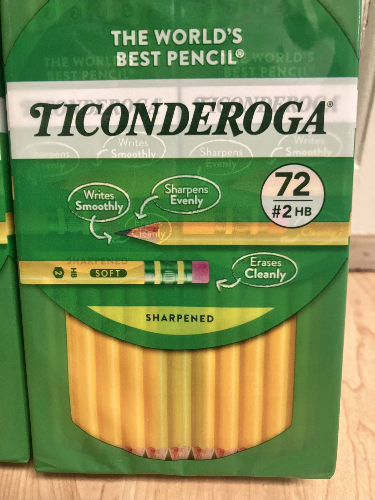 TICONDEROGA 144 Count Sharpened #2 (HB) Pencils Soft # X13972 ~ Erases Cleanly 