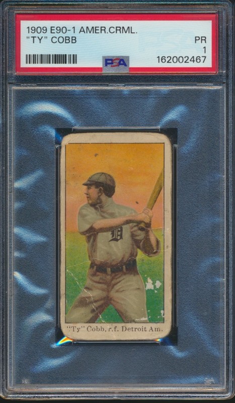 1909 E90-1 AMERICAN CARAMEL "TY" COBB PSA 1 HOF
