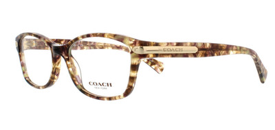 Coach HC6065 Rectangle Eyeglass Light Brown Confetti Tortoise Demo Lens
