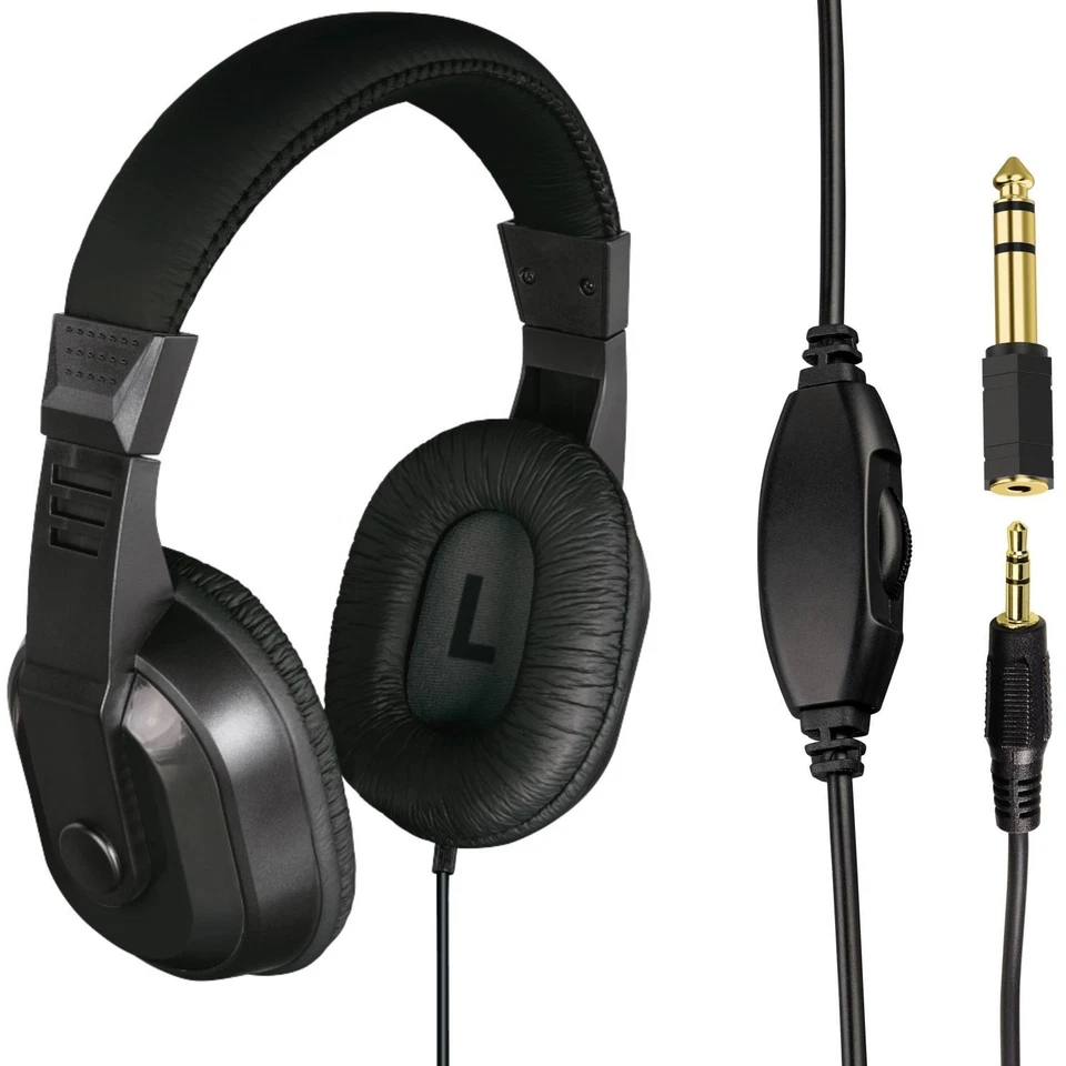 Thomson Kopfhörer mit Kabel 8m Over-Ear 3,5mm 6,35mm Klinke TV Audio Musik HiFi