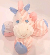 Fisher Price Puffalumps Zebra Pony Vintage 1991 Plush Pink Blue Stars Stripes FP