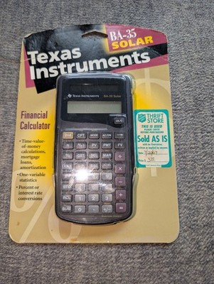 Texas Instruments BA-35 Solar Financial Calculator New Sealed! Free Shipping!