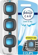 Car Air Freshener, Odor-Fighting Automotive Vent Clip, Linen  Sky Scent, 3 Coun