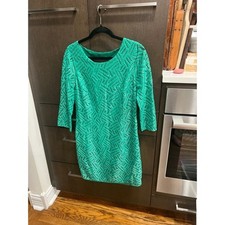Lilly Pulitzer Camellia dress in the Fern Green Bamboo Geo Lace size 8