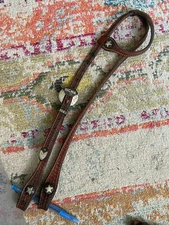 Used Western Working leather trophy  headstall   FREE SHIPPING
