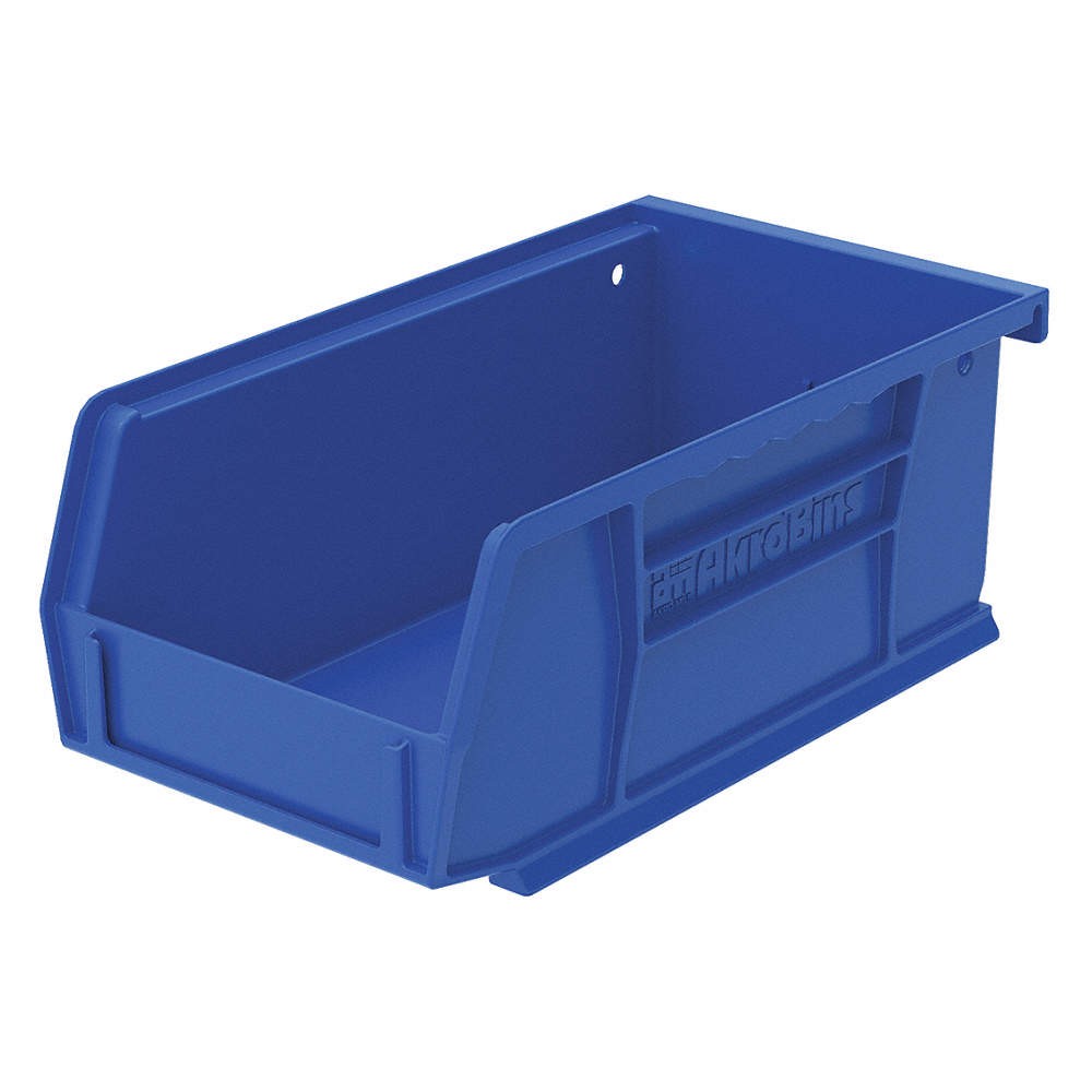 AKRO-MILS 30220BLUE Hang and Stack Bin,Blue,Plastic,3 in PK 9