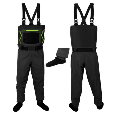 Chest Fishing Waders for Men and Women, 3-plyer Nylon Waterproof Lightweight ...