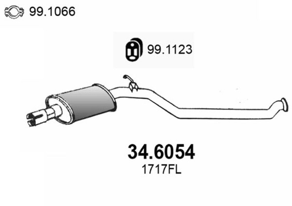 Asso MittelschalldäMpfer 34.6054 FüR Opel Astra Caravan T92 Classic T98 F35 M35-image