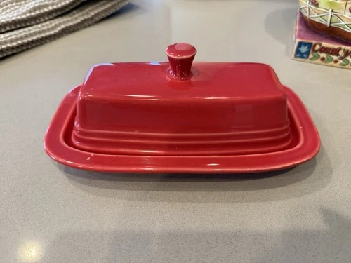 Fiesta Scarlet Red XL Covered Butter Dish 8”