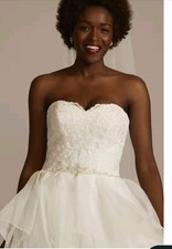 Davids Bridal WG3930 Soft White Sz 16 NWT Msrp $1399❤️💛💚🩵