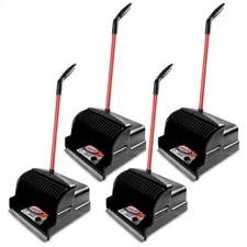 16 In. High Power Large Scoop Upright Dustpan with Steel Handle (4-Pack)