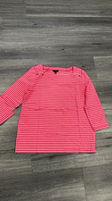 Talbots Women s Petite SP Pink Striped Knit B...