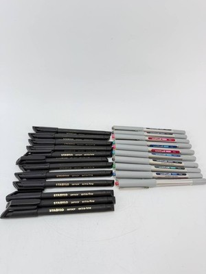 Vintage Stabilo Sensor Uni-ball Vision Fine Pen Marker Lot Japan Germany