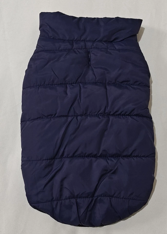 Dog Pet Fleece Lined Coat For Dog Size M Navy Blue Lightweight Jacket ~ New - Image 3 of 4