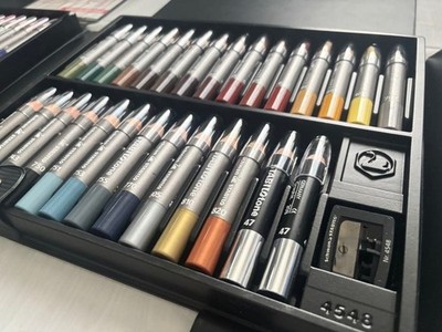 STABILO STABILOTONE 54 COLOR SET WITH VINTAGE CASE RARE ITEM USED from JAPAN