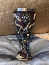 Medieval Blade Dragon Wine Goblet Drinking Glass 7oz Party Cocktails