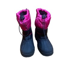Girls Ice 2 O Winter Snow Boots Hot Pink and Black Size 2 Drawstring