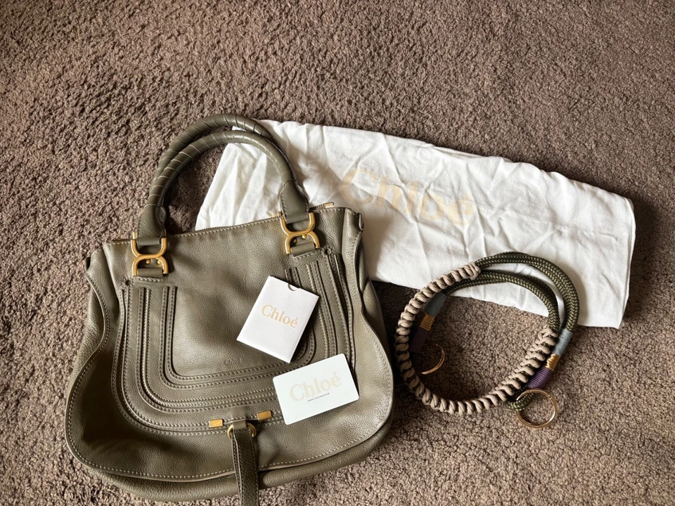 TOP: Original Chloe Marcie Medium Bag Tasche grün military green - Bild 1 von 4