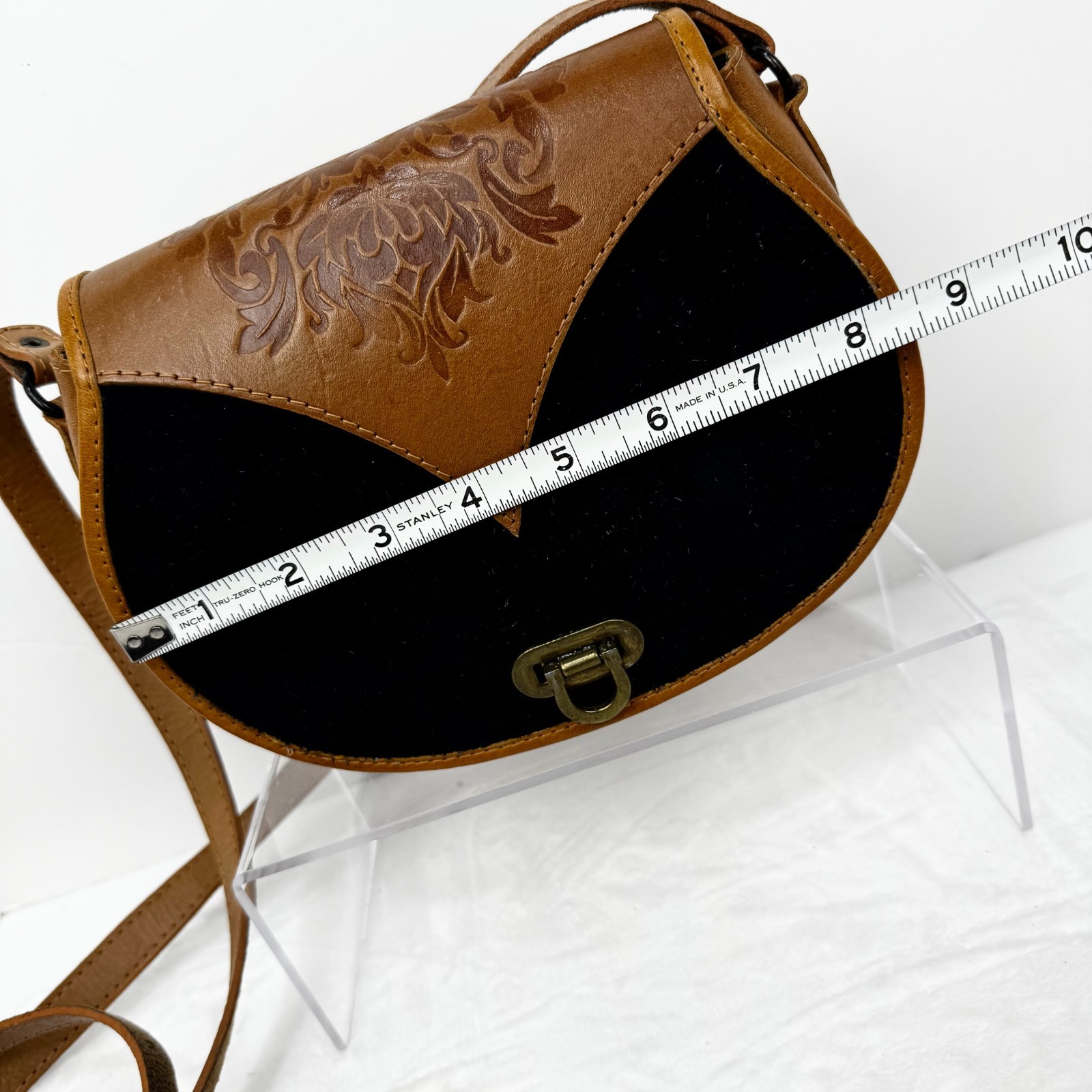 Beara Beara Structure Tooled Caramel Genuine Leat… - image 5