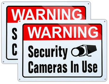 Large Warning Video Surveillance Sign 10X14 Inch Aluminum 2-Pack 