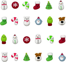 24 PCS Christmas Mochi Squishy Toys Squishies Christmas Toys for Kids Girls Boys