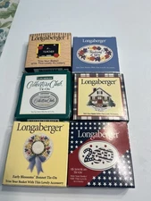 Vintage Longaberger Ceramic Basket Tie Ons Lot Of 6 Collectors Club 