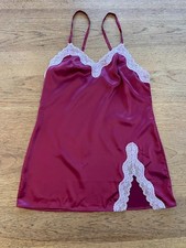 Victoria's Secret Fresh Jam Lilac X-SMALL Tease Satin Lace-Trim Mini Slip Dress