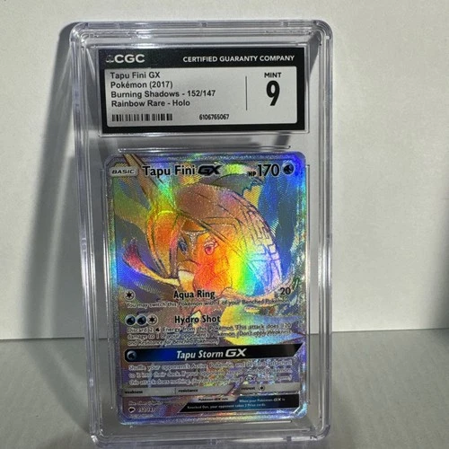 Pokémon TCG Tapu Fini GX Holo CGC 9 Mint Burning Shadows Rainbow Rare 152/147