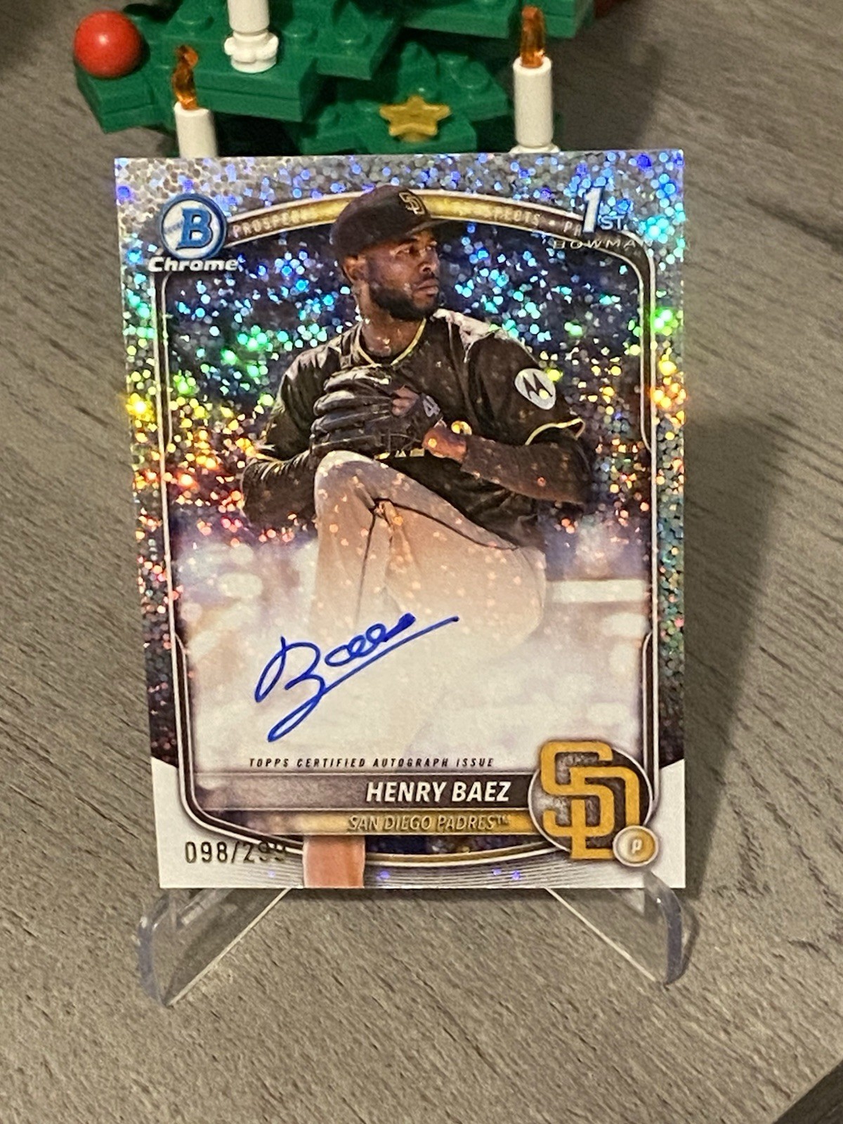 HENRY BAEZ 2025 BOWMAN CHROME 1ST AUTOGRAPH SPECKLE AUTO /299