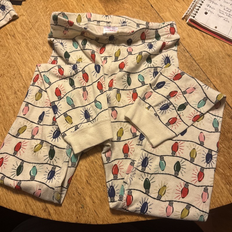 Hanna Andersson  Kids Size 10 Christmas Lights Organic Cotton Pajama Set 140