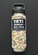 Yeti Rambler 26oz (769ml) Bottle in Tan Camo NEW with Chug Cap Screw Lid
