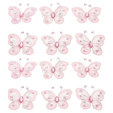 24Pcs Pink Butterfly Hairpins Metal Bridal Clips Elegant Decoration