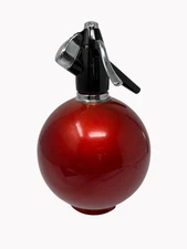 Vintage Globemaster Soda Syphon Red Black Mid Century Modern Barware As Is