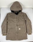 Carhartt Quilt Lined Hooded Zip Up Outdoor Jacket Brown Women’s Size Large