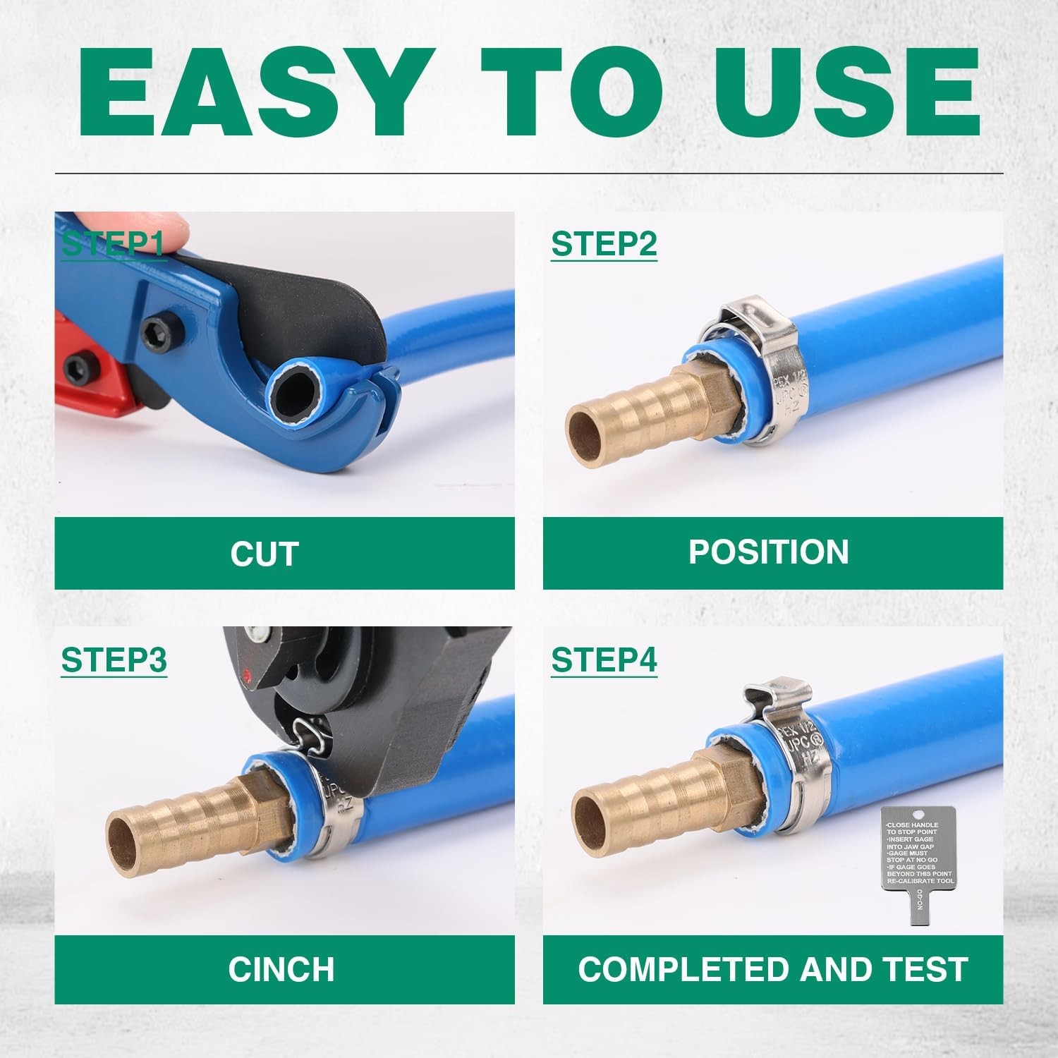 2 IN 1 Ratchet Pex Crimping Tool Cinch and Remove Combo Function Blue 