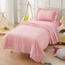 3 Piece Toddler Sheet Set Microfiber, Includes a Flat Sheet, a Fitted Sheet and
