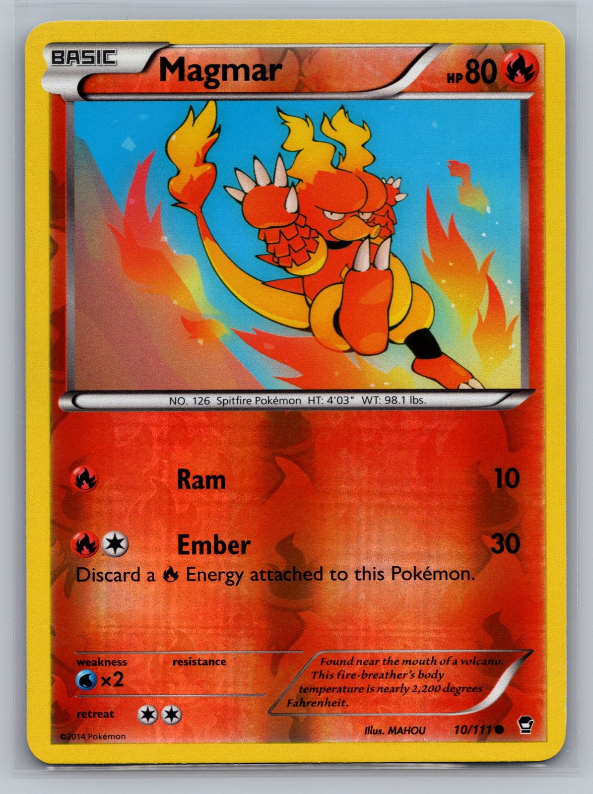 Magmar XY - Furious Fists #10/111 Common,Reverse Holo Pokemon Card