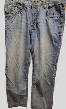 T K  Axel Jeans Mens 36x32 Blue Vintage Boot Cut Denim  Wide Leg