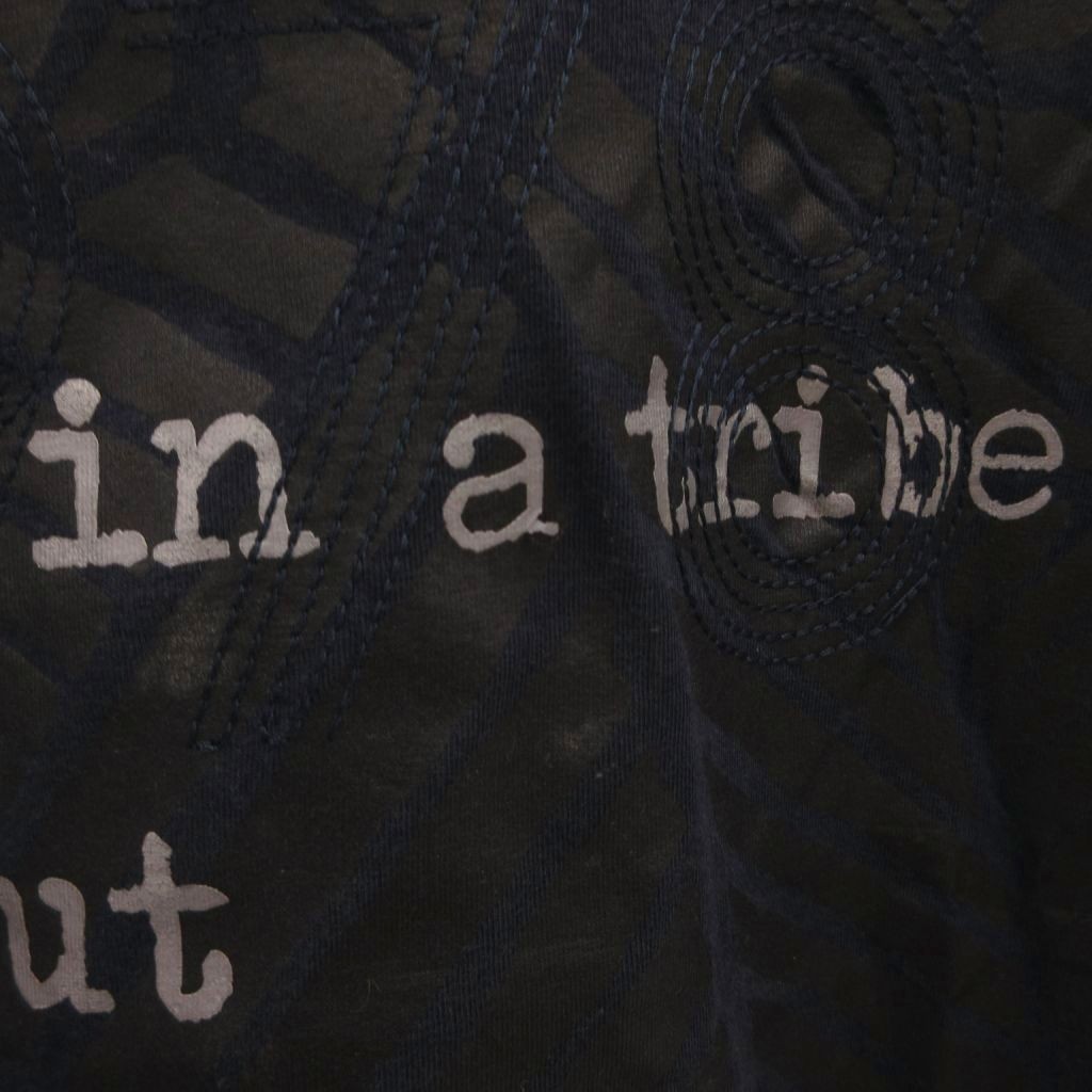 Diesel Navy T-shirt Men Short Sleeve Message Print All-Over Pattern Used image 6