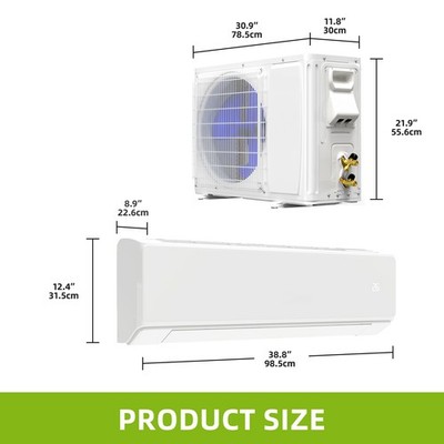 18000 BTU Mini Split Air Conditioner Heat Pump System 208-230V Ductless AC Cool