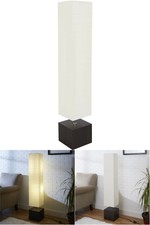 mainstays white rice paper floor lamp with dark wood base