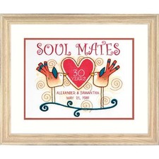 Dimensions SOUL MATES Anniversary Record in Crewel Embroidery - 12" x 9"