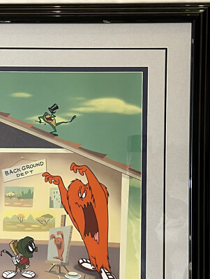 カルル・ドービニー、ヴィレルヴィルの海岸、希少画集画、額装付 Animation Art by Virgil Ross “Looney Bin”hand painted cel signed