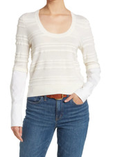 NEW Veronica Beard Juni Sweater in Ivory - Size S S4351