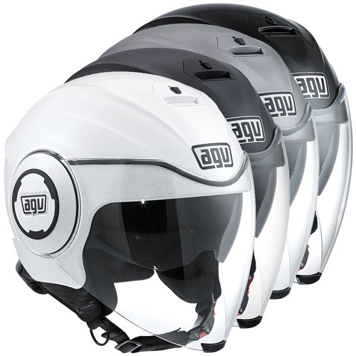 CASCO JET AGV VISIERA Lunga e Visierino MOD FLUID BIANCO | eBay