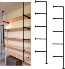 Industrial Wall Mount Iron Pipe Shelf 5 Shelves Shelving Bracket Black Vinta