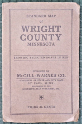 Standard Map of Wright County Minnesota, McGill-Warner Co., 1920