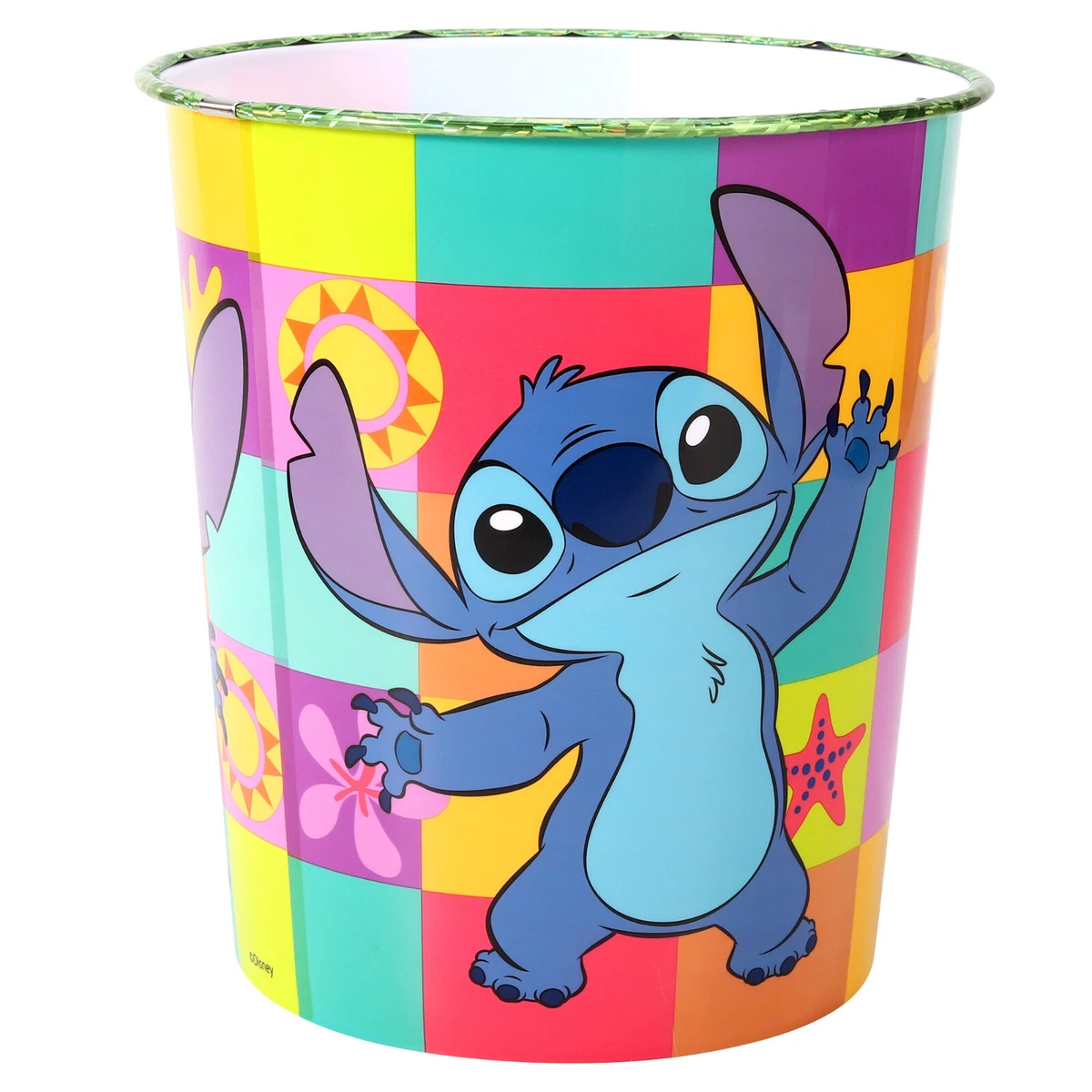 Disney Stitch Kids Waste Bucket Paper Bin Basket for Bedroom Desk